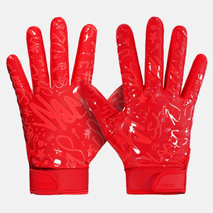 Red Sticky Football Gloves