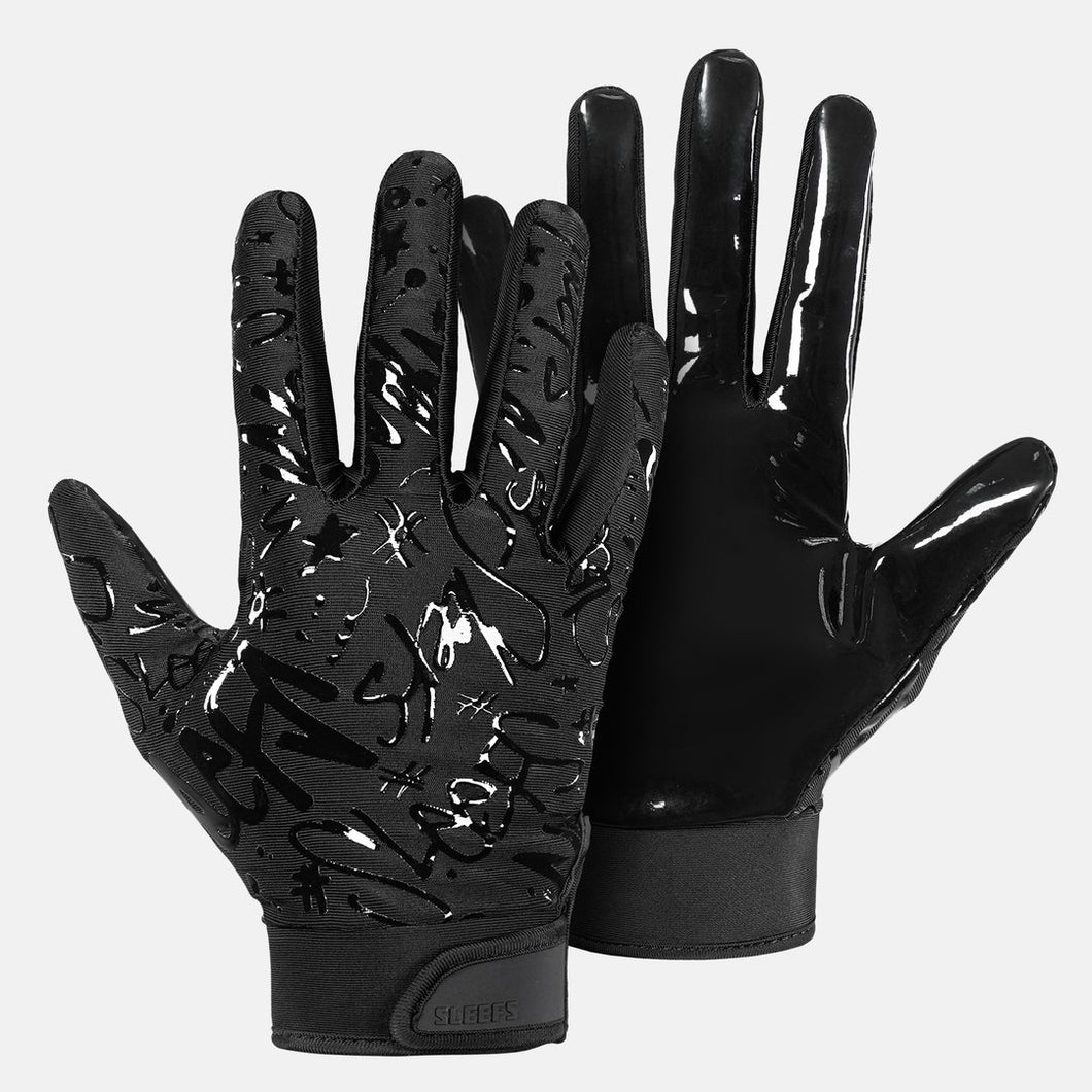 Black Sticky Football Gloves