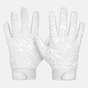White Sticky Football Gloves