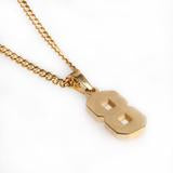 Load image into Gallery viewer, Gold Polished Jersey Number Pendant