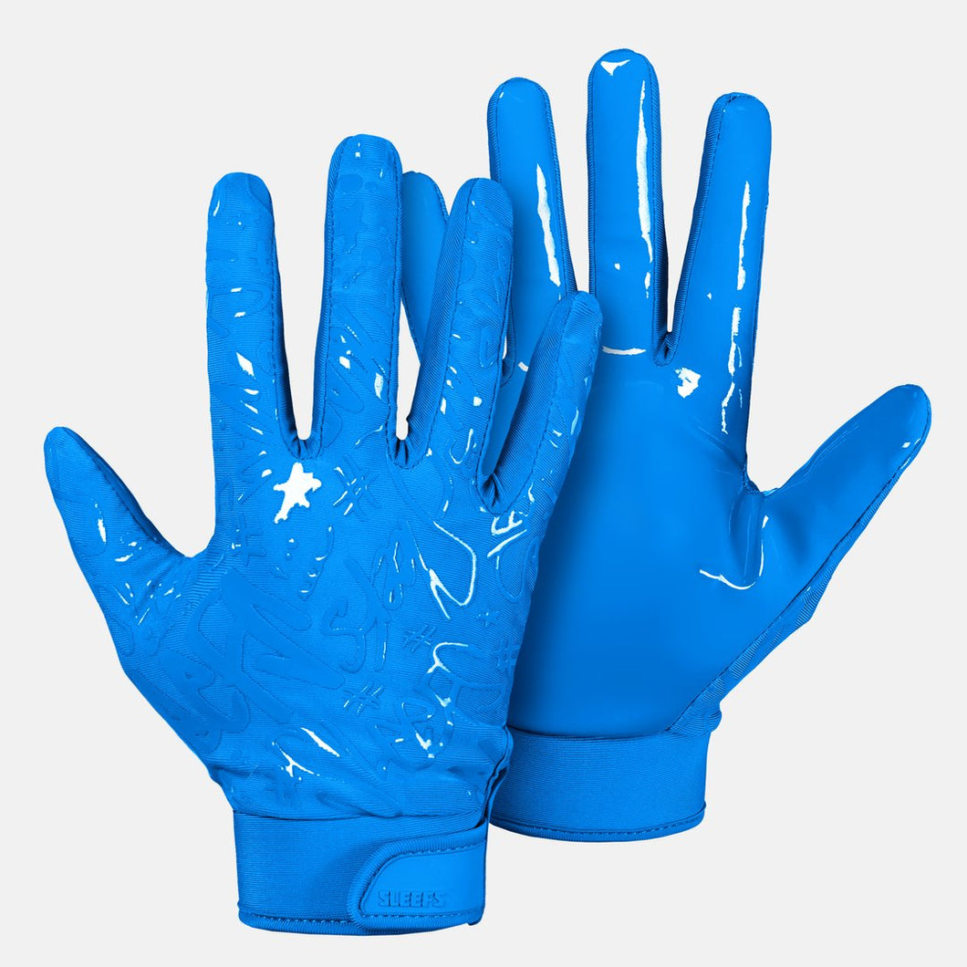 Blue Sticky Football Gloves