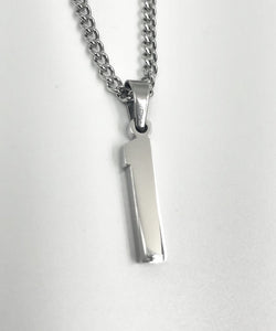 Silver Polished Jersey Number Pendant