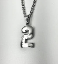 Load image into Gallery viewer, Silver Polished Jersey Number Pendant