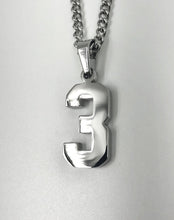 Load image into Gallery viewer, Silver Polished Jersey Number Pendant