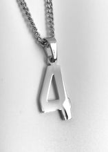 Load image into Gallery viewer, Silver Polished Jersey Number Pendant