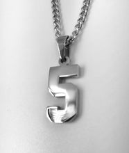 Load image into Gallery viewer, Silver Polished Jersey Number Pendant