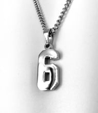 Load image into Gallery viewer, Silver Polished Jersey Number Pendant
