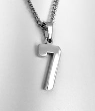 Load image into Gallery viewer, Silver Polished Jersey Number Pendant