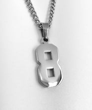 Load image into Gallery viewer, Silver Polished Jersey Number Pendant