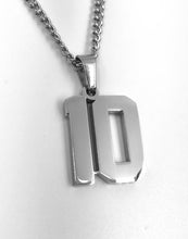 Load image into Gallery viewer, Silver Polished Jersey Number Pendant
