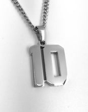 Load image into Gallery viewer, Silver Polished Jersey Number Pendant
