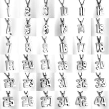 Load image into Gallery viewer, Silver Polished Jersey Number Pendant
