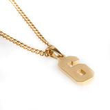 Gold Polished Jersey Number Pendant