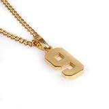 Gold Polished Jersey Number Pendant