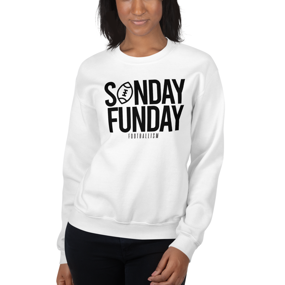 Women s Sunday Funday Crew Neck Sweatshirt Footballism